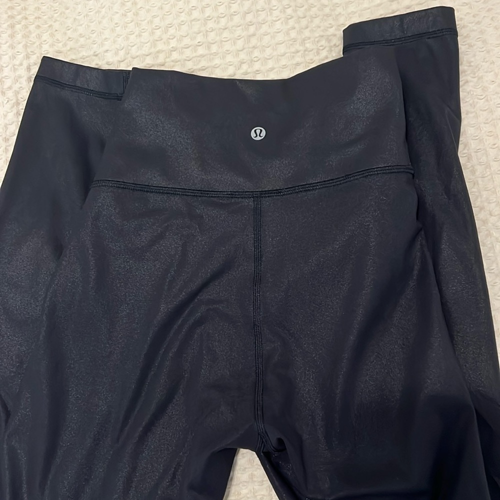Lululemon Black Shine Leggings. Size 14. High Rise Wunder Under